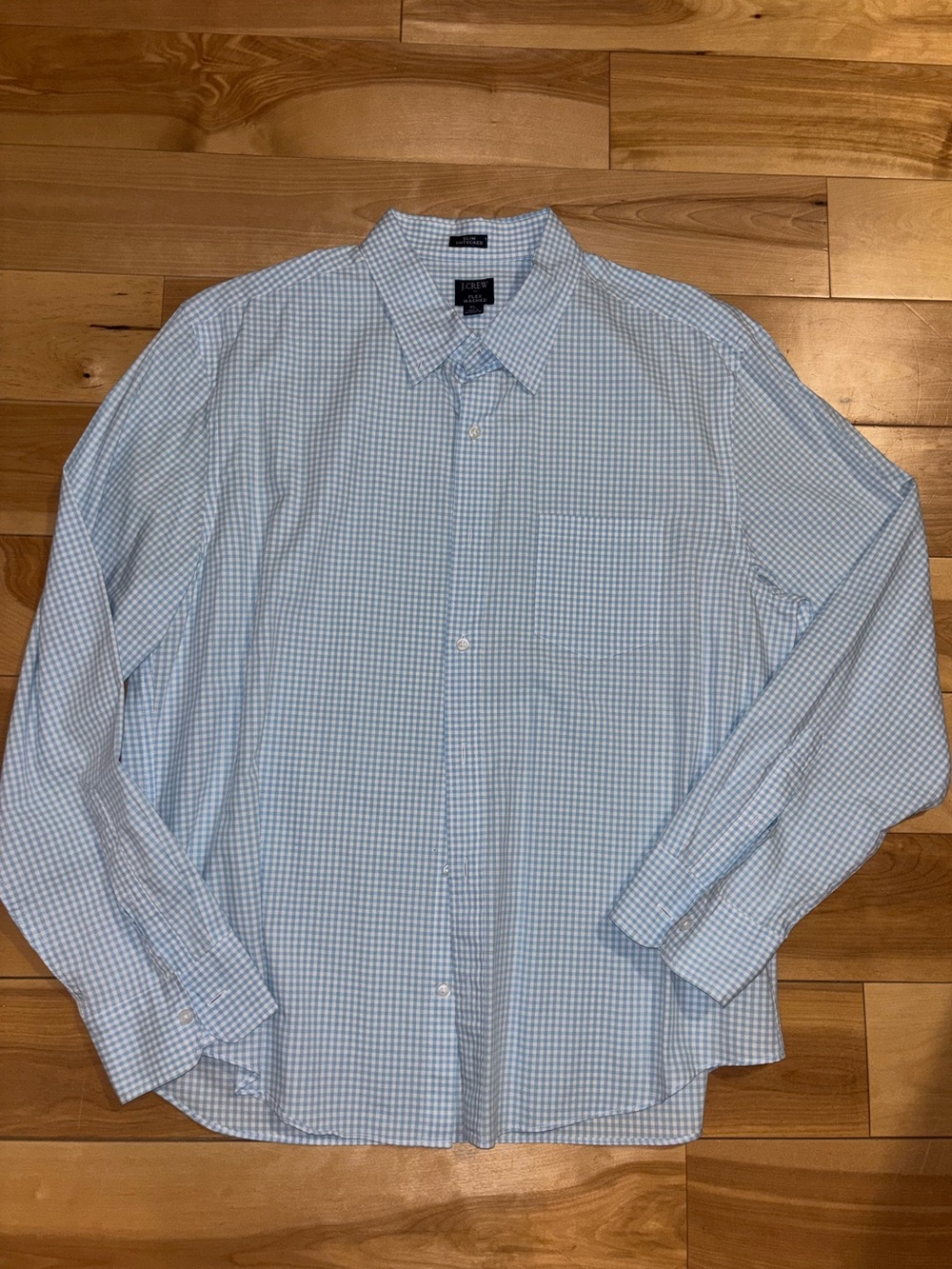 J. Crew Light Blue Gingham Men's Dress Shirt